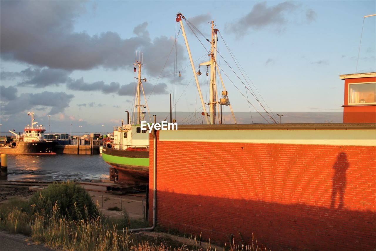 COMMERCIAL DOCK AGAINST SKY