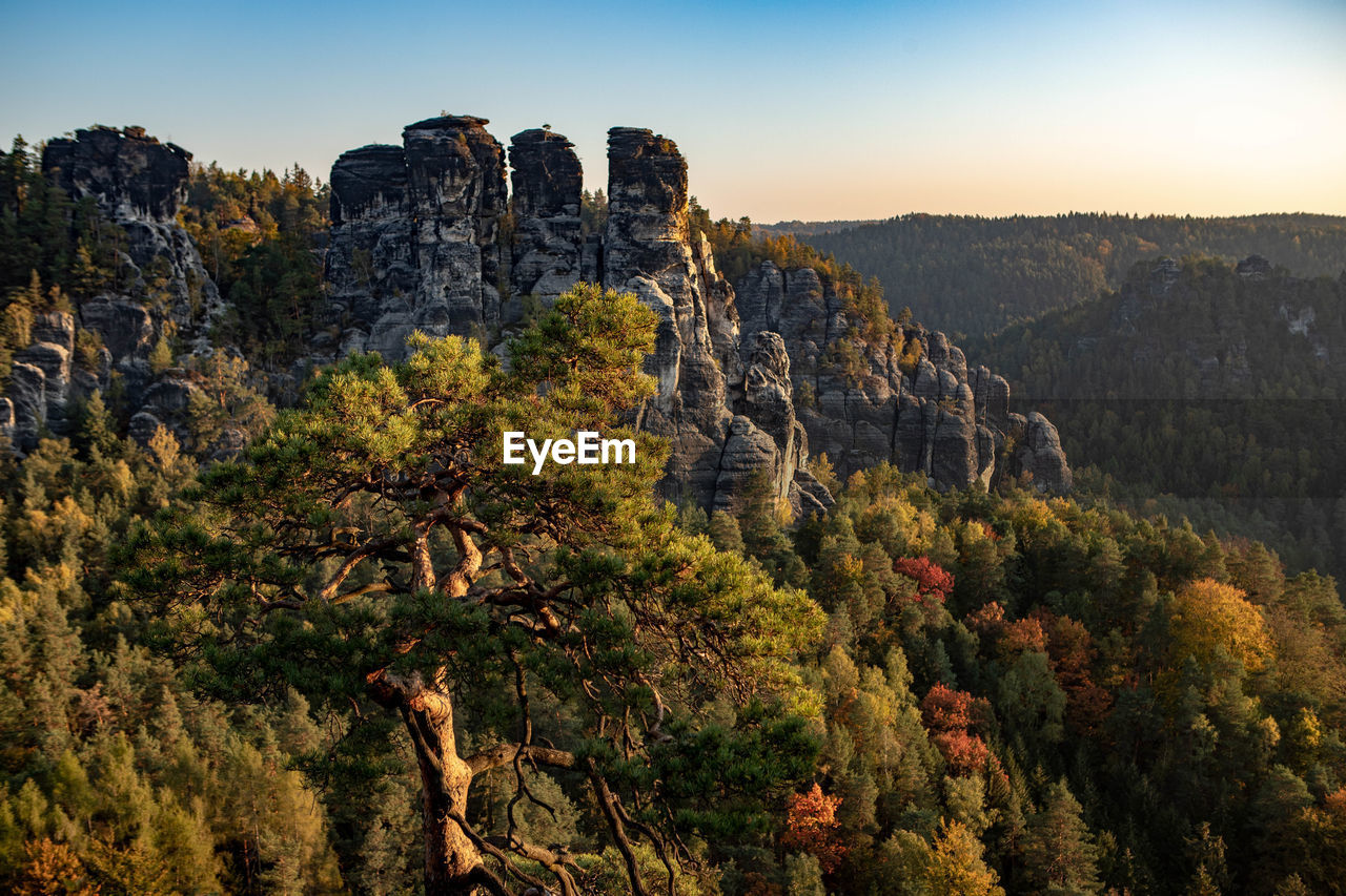 Rock formations on landscape