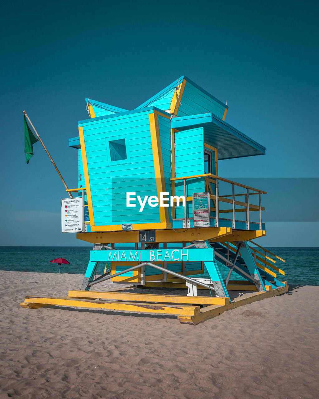 Lifeguard hut on miami beach