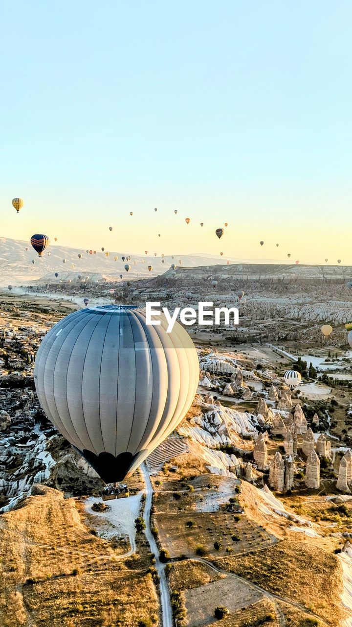 View from hotel air balloons in ccappadocia 