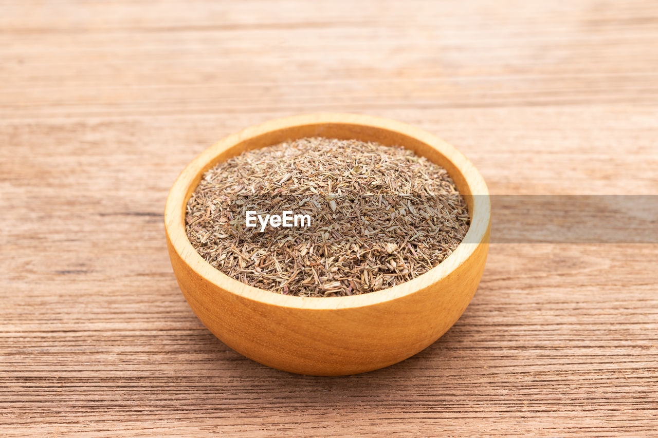 food and drink, wood, food, wellbeing, healthy eating, table, bowl, no people, freshness, indoors, ingredient, drink, still life, studio shot, brown, plant, tea, produce, close-up, high angle view, seed, green tea, spice