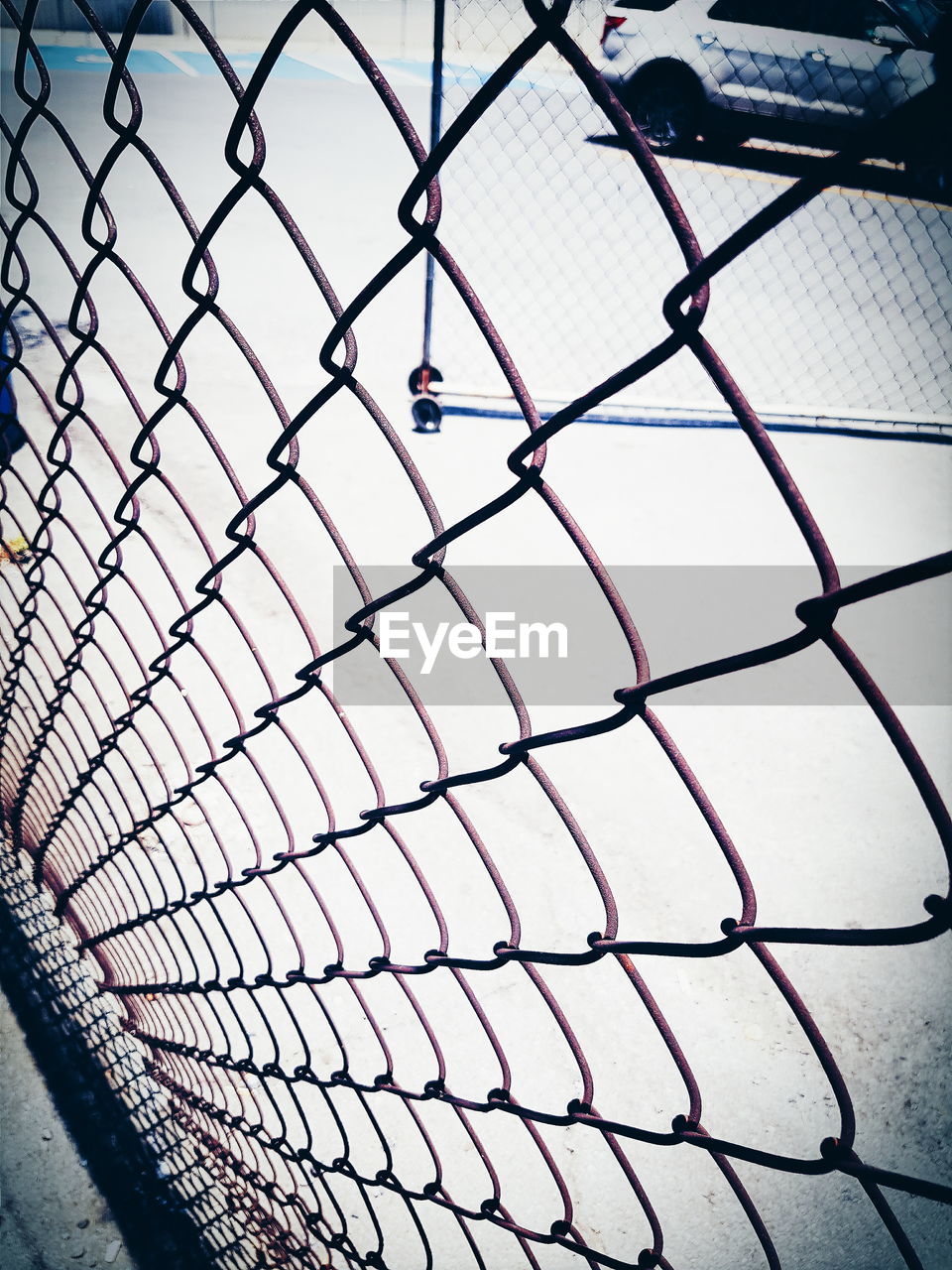 High angle view of chainlink fence