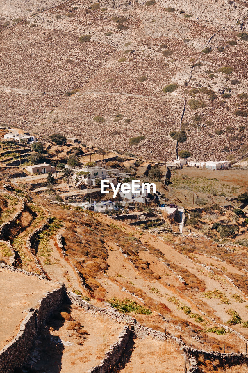 High angle view of road along landscape