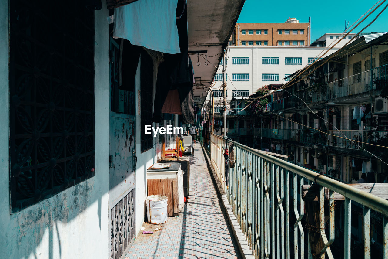 Diminishing perspective of balcony in residential building