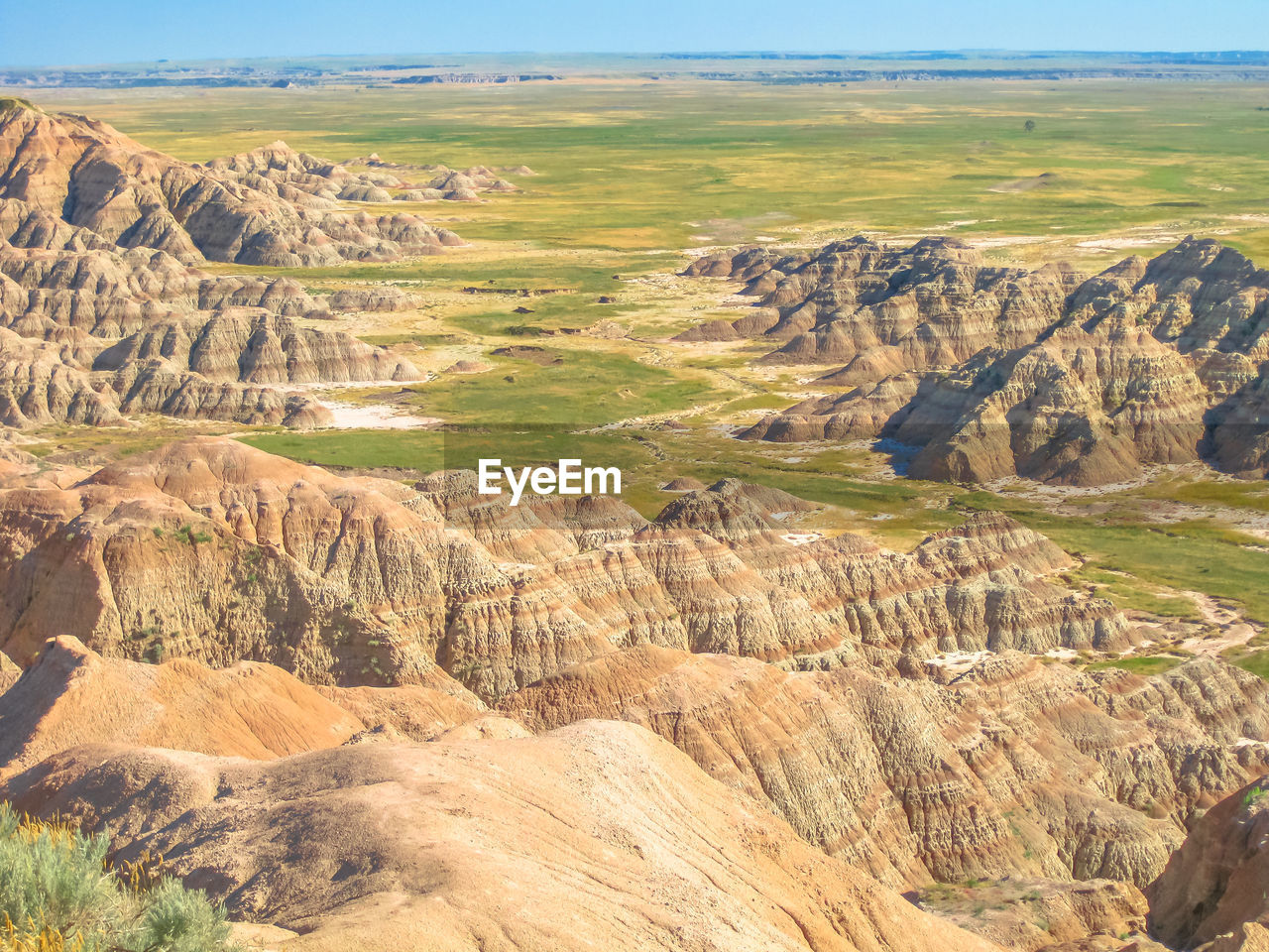 High angle view of rock formations