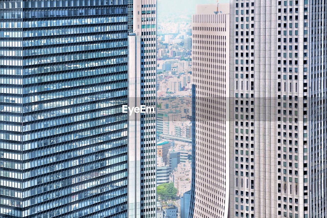 Full frame shot of modern buildings in city