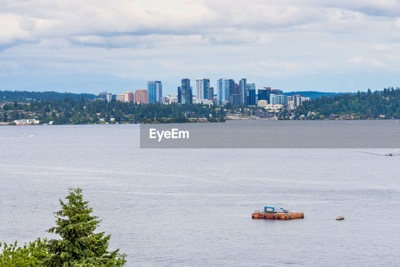 A view of skyscrapers of the bellevue, washington skyline.