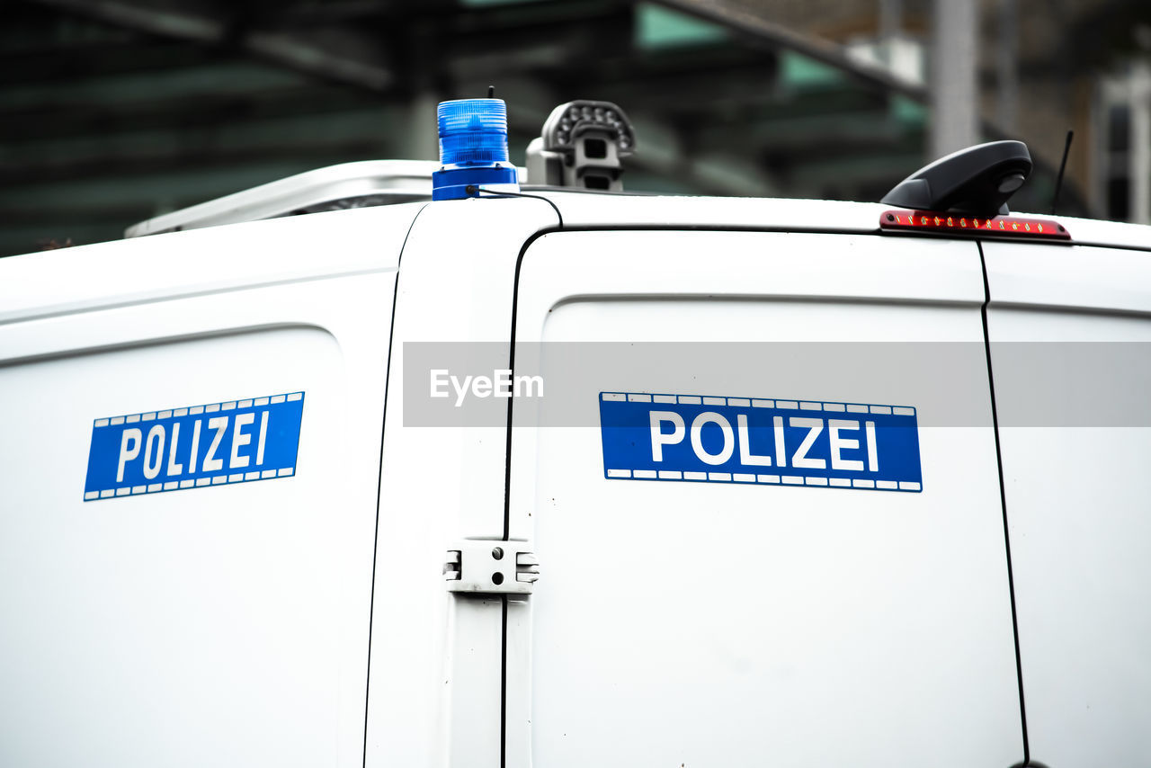 Text on land vehicle