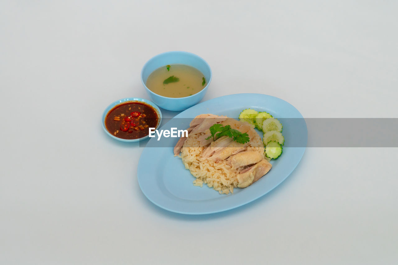 food and drink, food, healthy eating, studio shot, freshness, plate, wellbeing, indoors, no people, high angle view, meal, breakfast, dish, vegetable, bowl, asian food, still life, cuisine, white background, table, produce, copy space