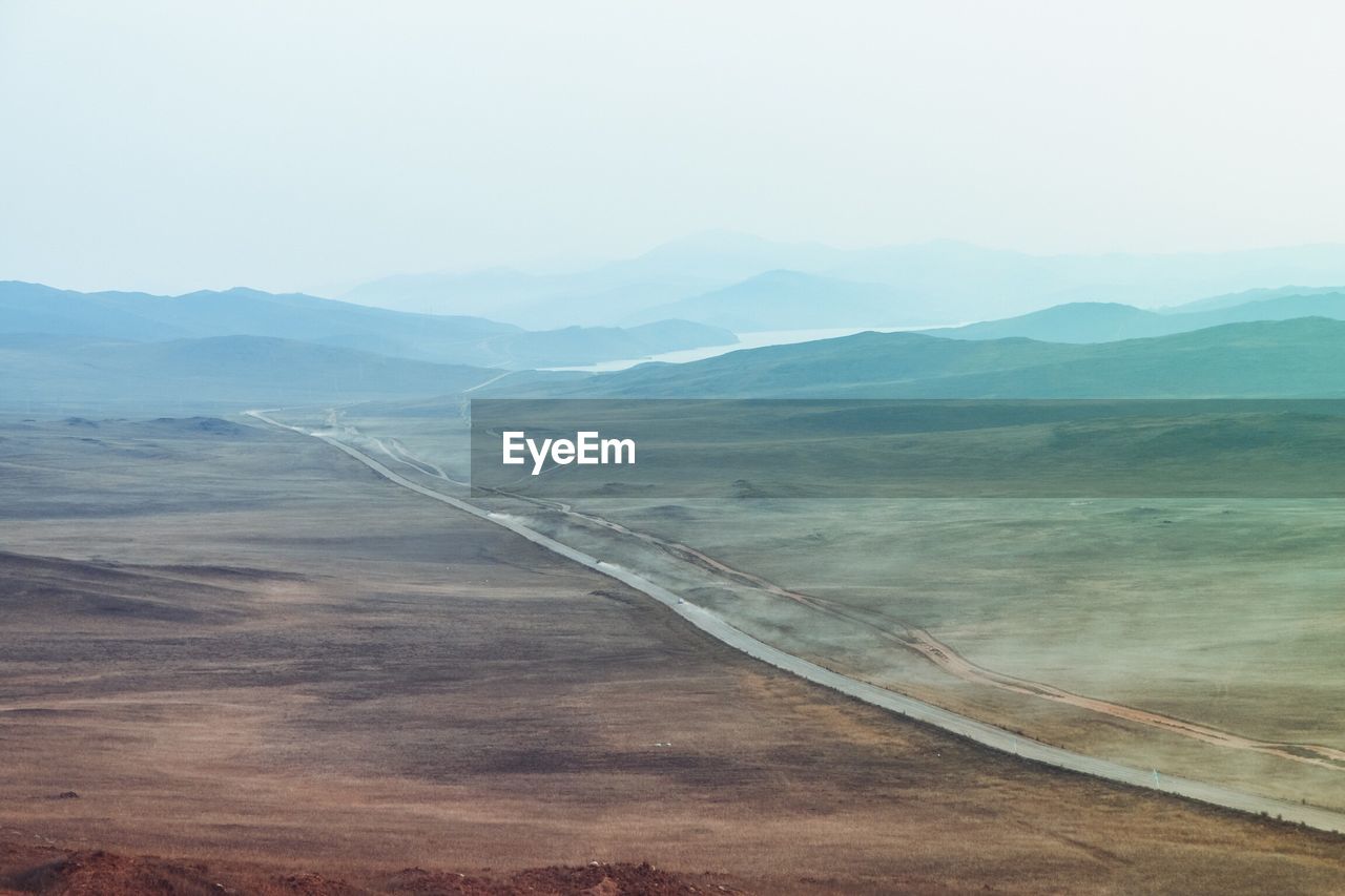 High angle view of landscape against sky