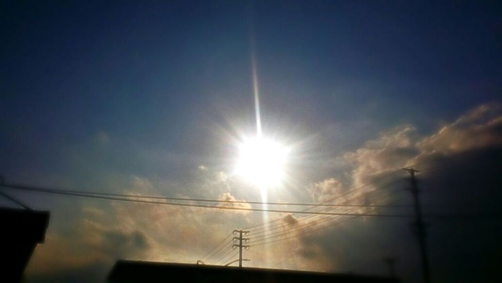 LOW ANGLE VIEW OF POWER LINES AGAINST SUNSET