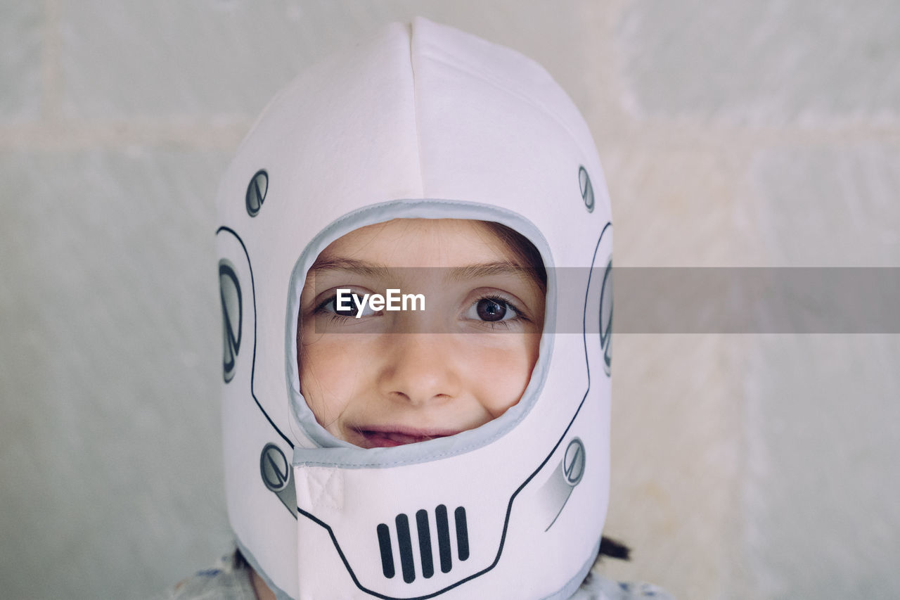 Close-up portrait of smiling boy