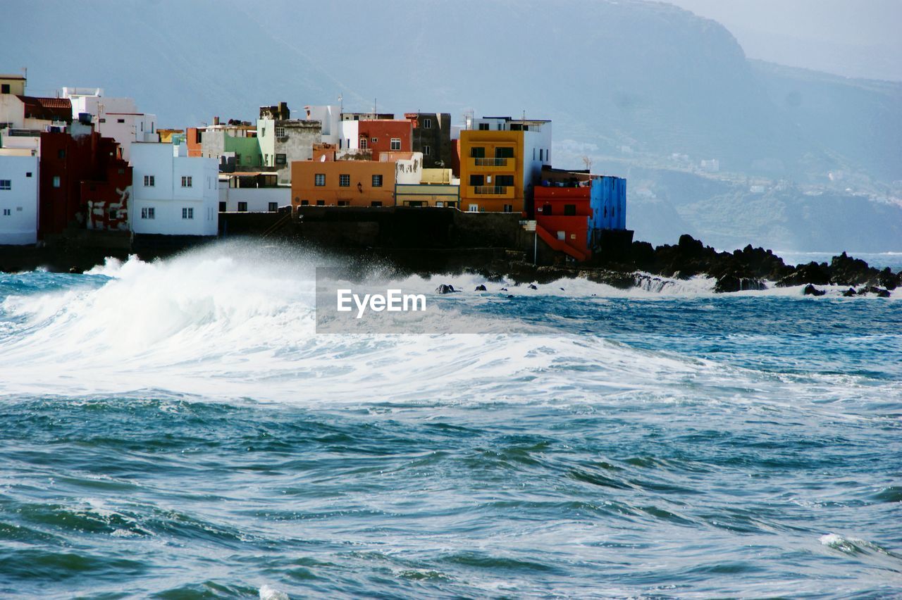 Multi colored buildings in tenerife