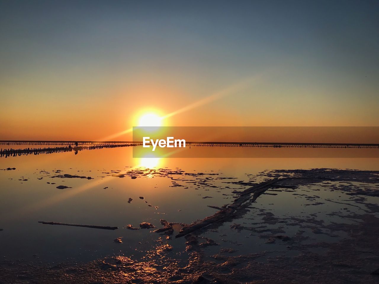 SCENIC VIEW OF SEA DURING SUNSET