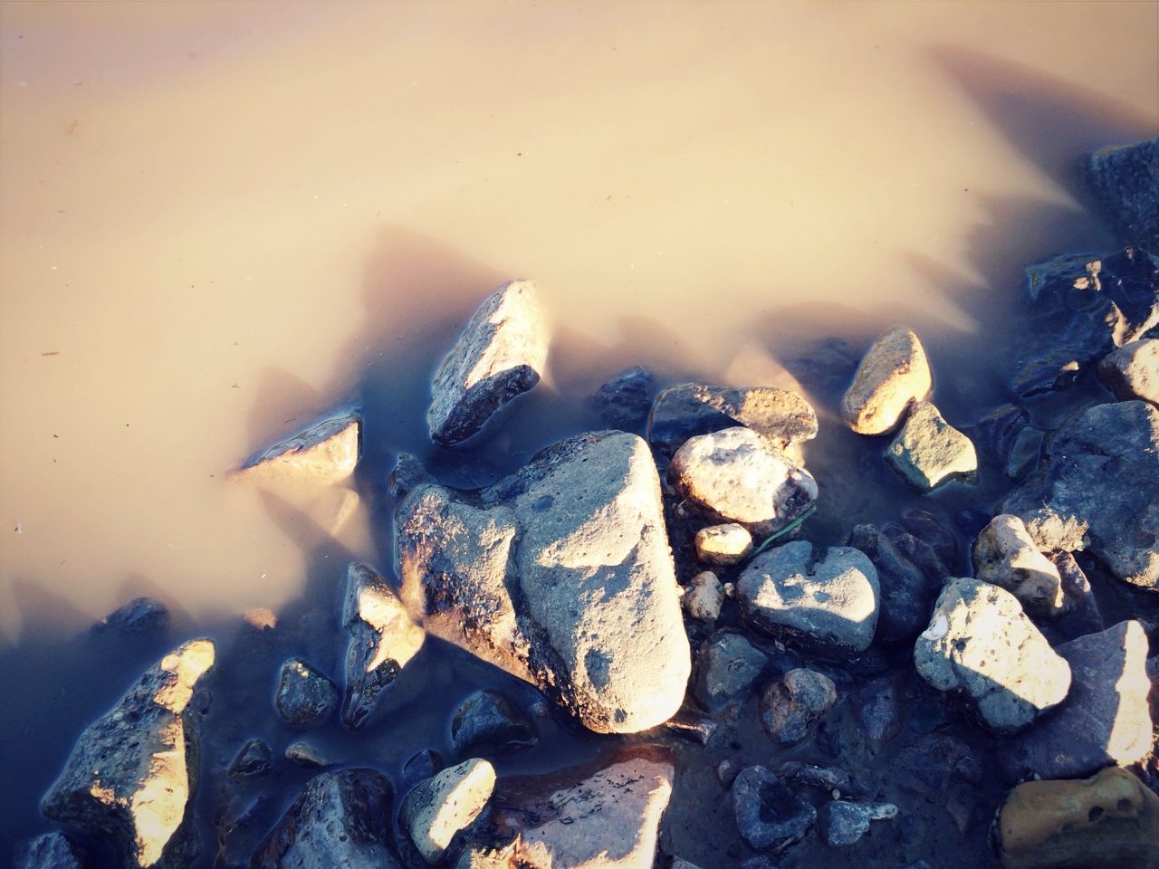 Close-up high angle view of stones