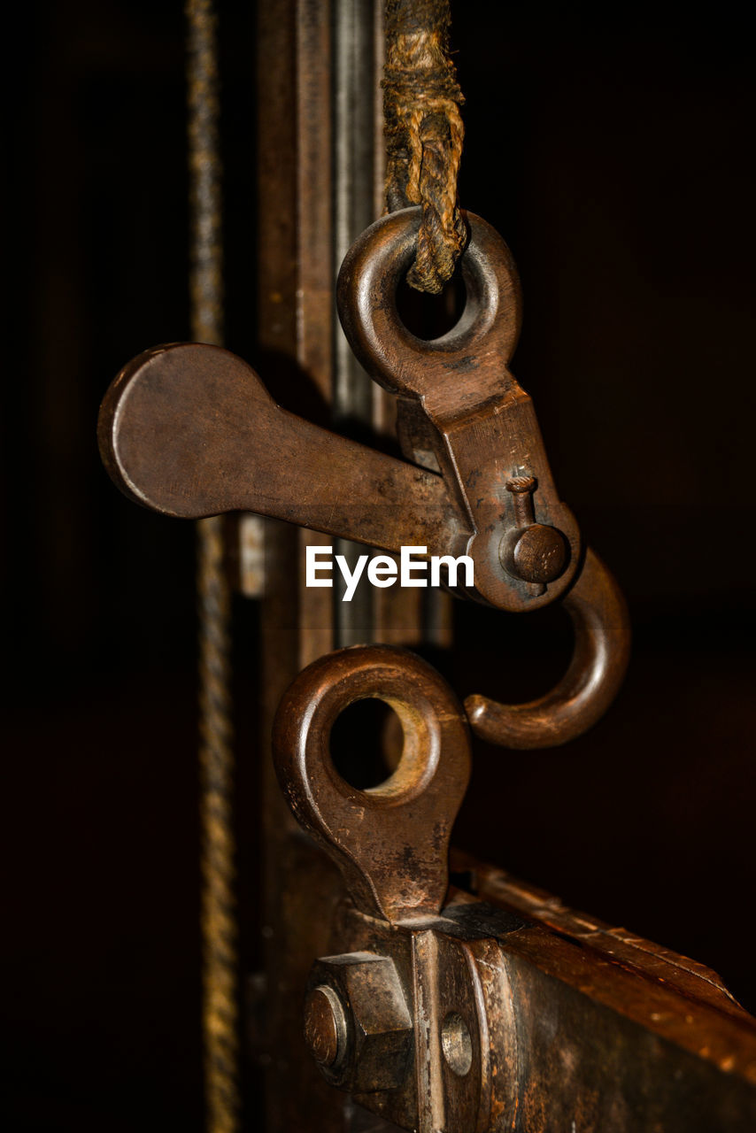 Close-up of metal old locking