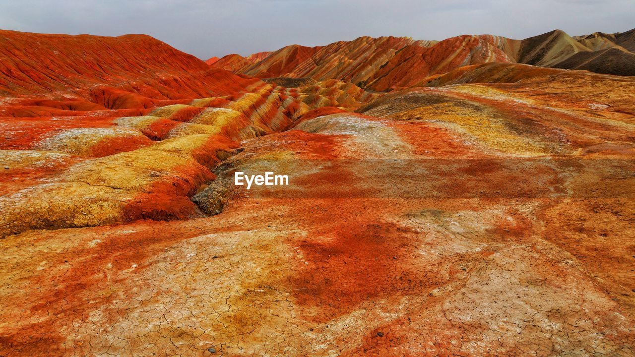 High angle view of mountain range