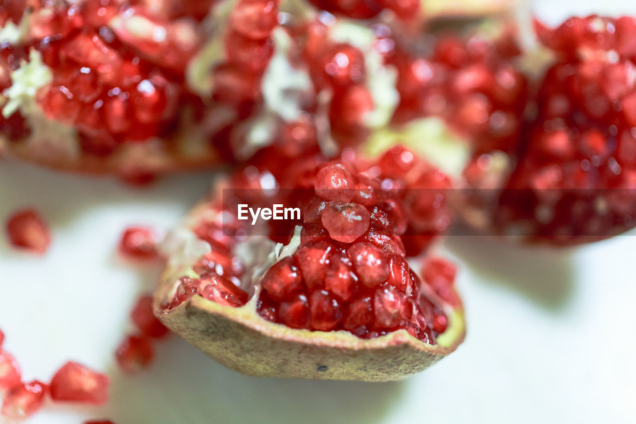 close-up of pomegranate on table