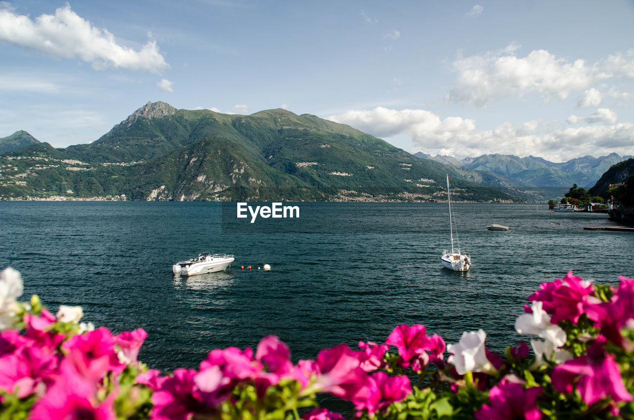 SCENIC VIEW OF SEA AND MOUNTAINS