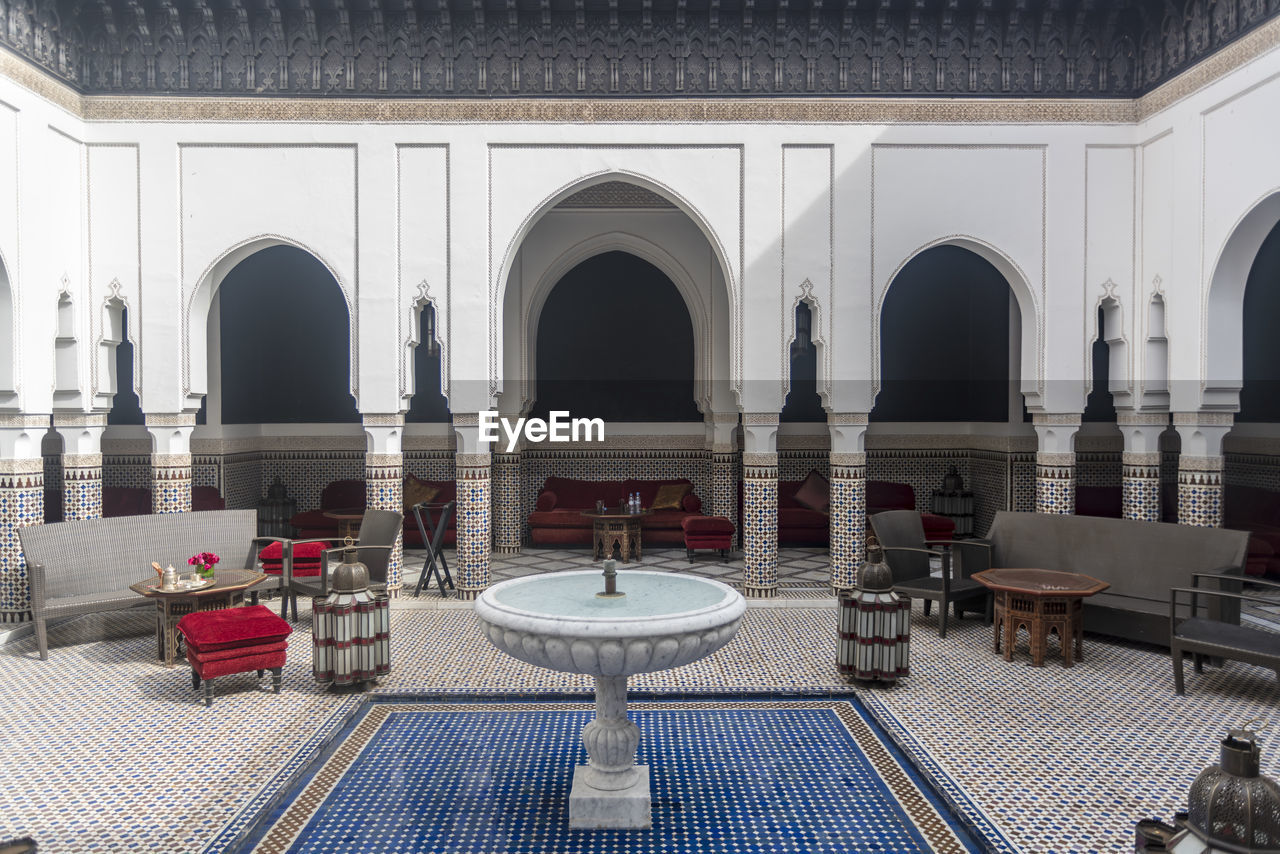 Beautiful interior of a riad in marrakech