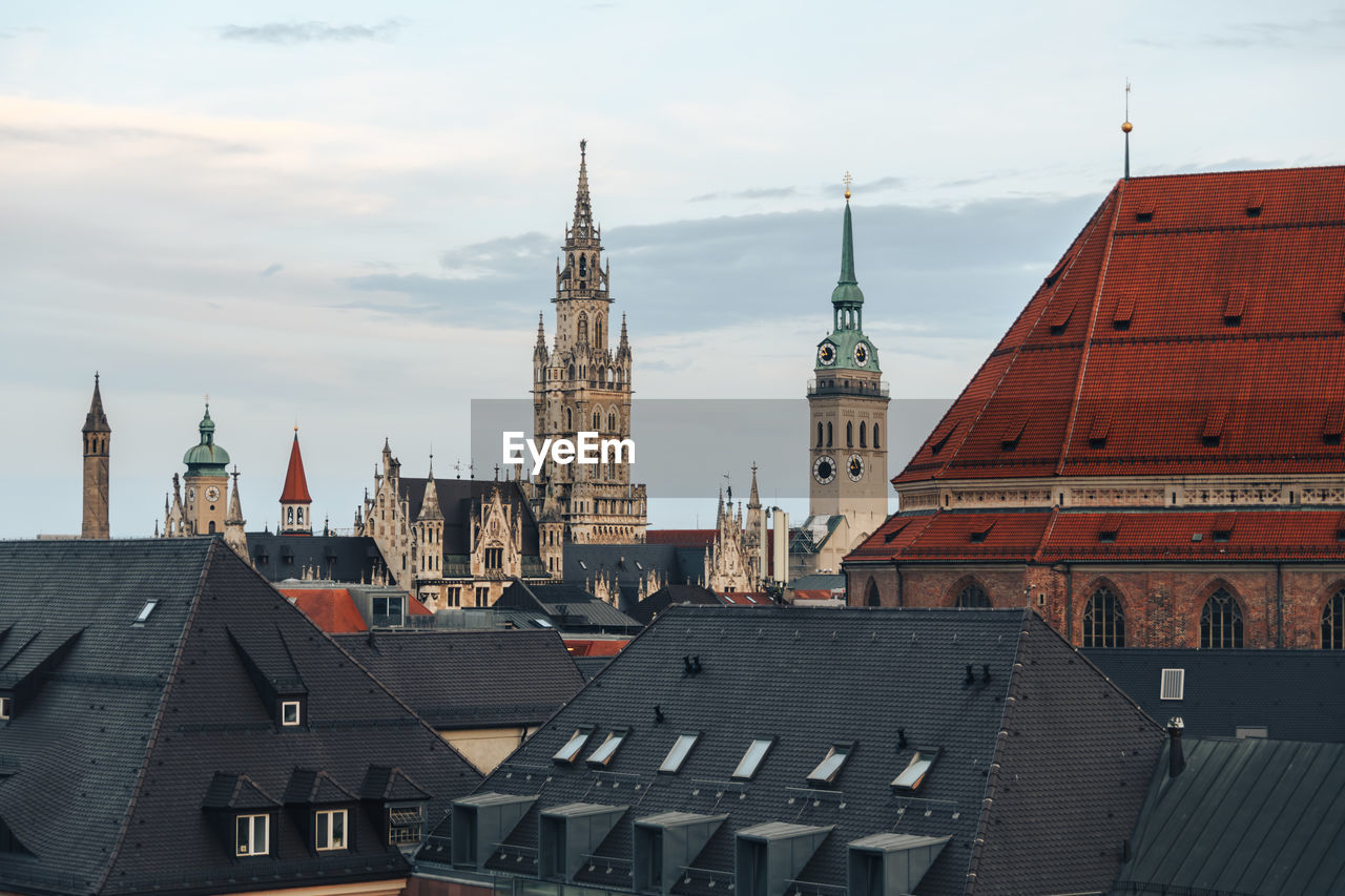 Panoramic view of buildings in city against sky in munich
