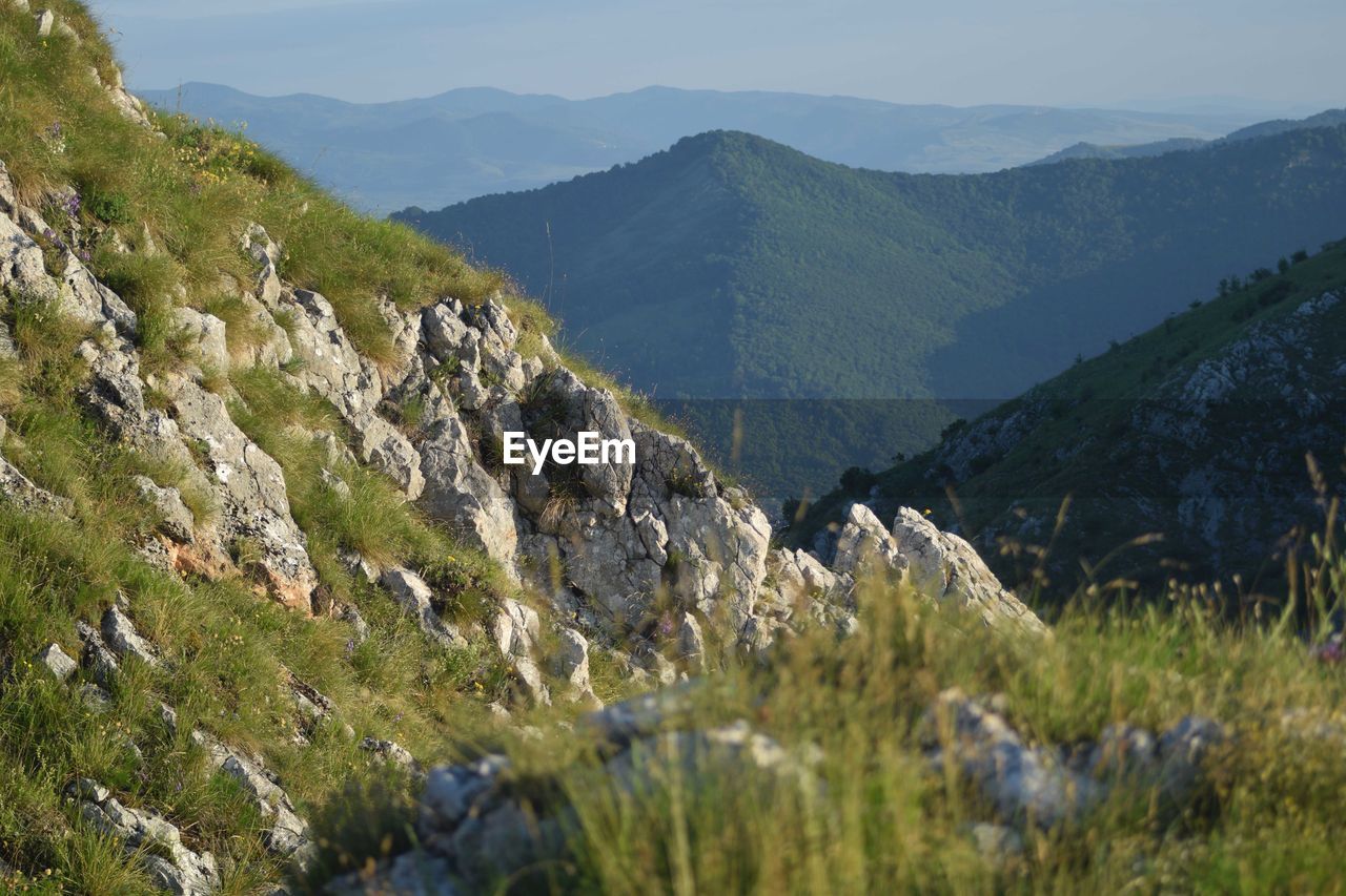 Scenic view of landscape and mountains