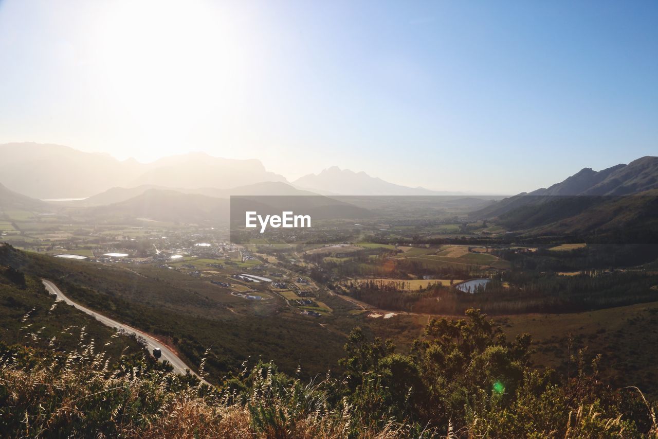 Scenic view of landscape against clear sky