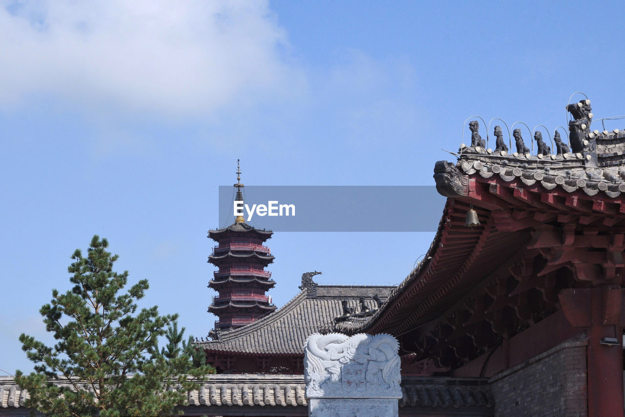 LOW ANGLE VIEW OF TEMPLE BUILDING