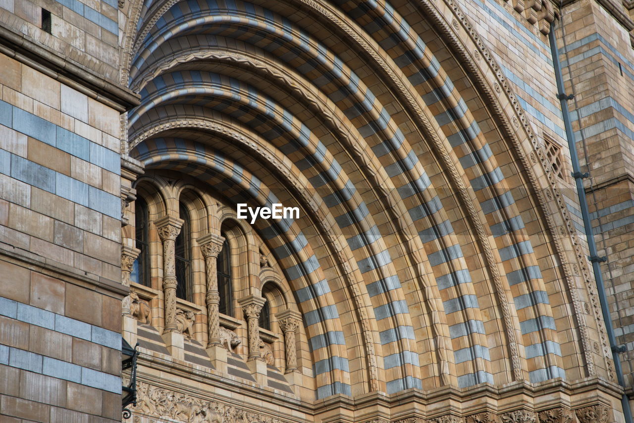 Low angle view of the entrance to the natural history museum of london, united kingdom.