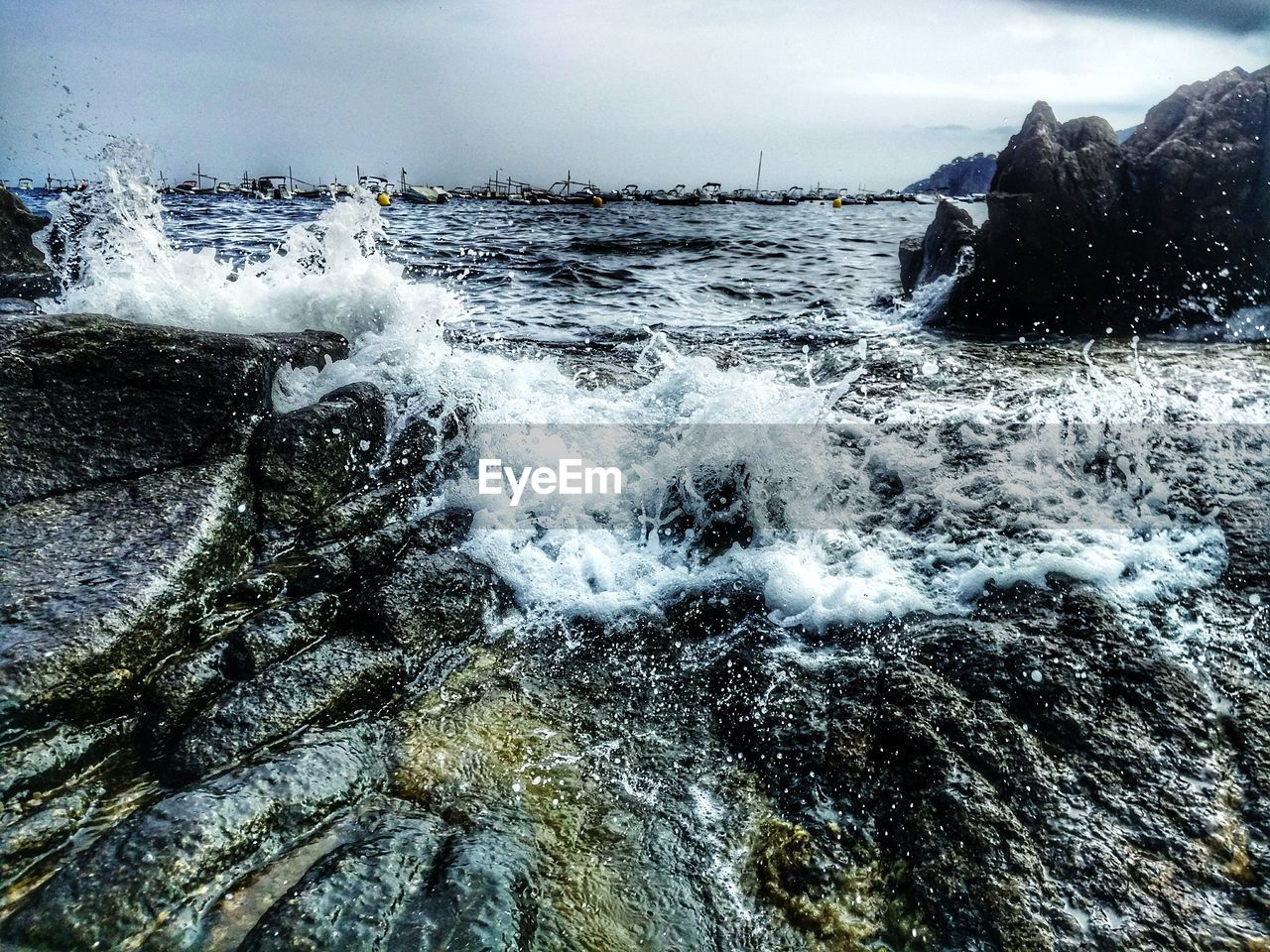 CLOSE-UP OF WAVES IN SEA