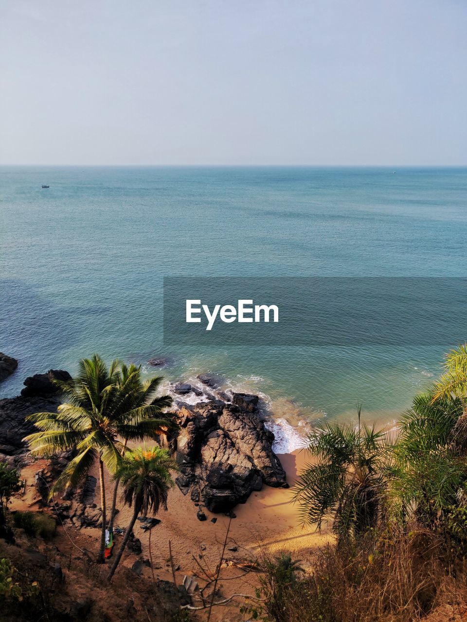 High angle view of sea against sky