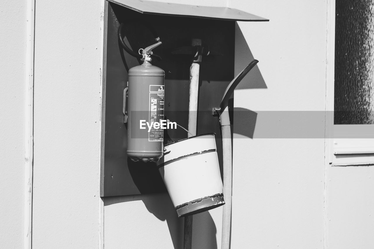 CLOSE-UP OF ELECTRIC MOUNTED ON WALL