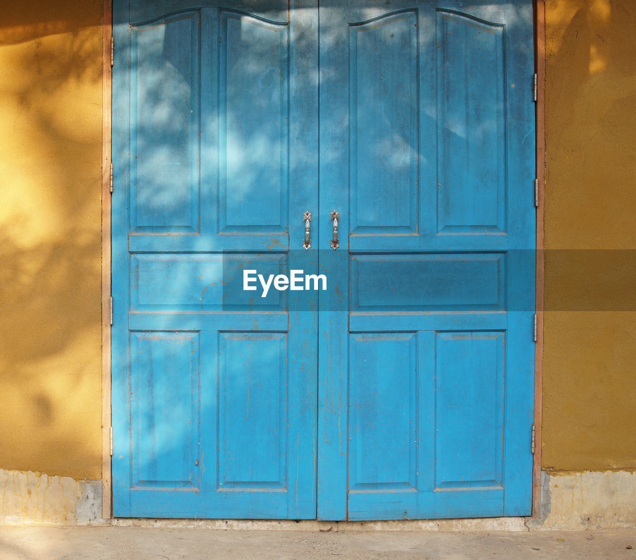 BLUE DOOR OF BUILDING