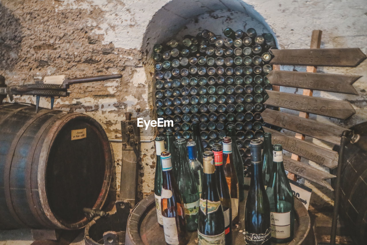 VIEW OF BOTTLES IN CONTAINER