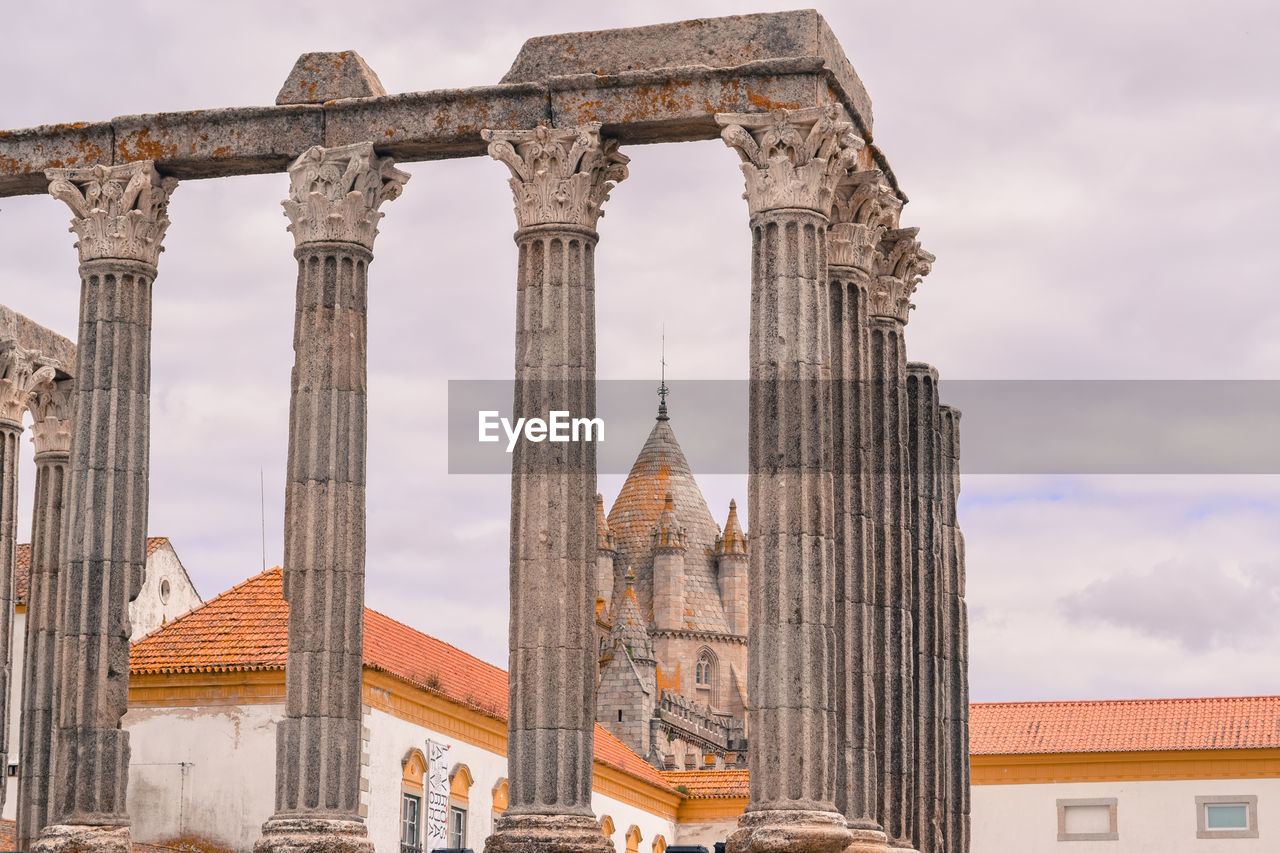 Low angle view of historic building against sky