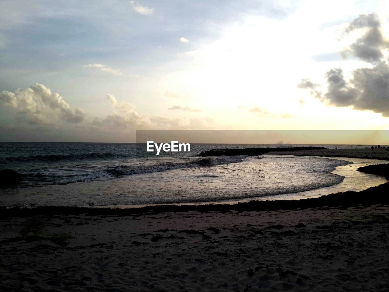 Scenics view of sea during sunset