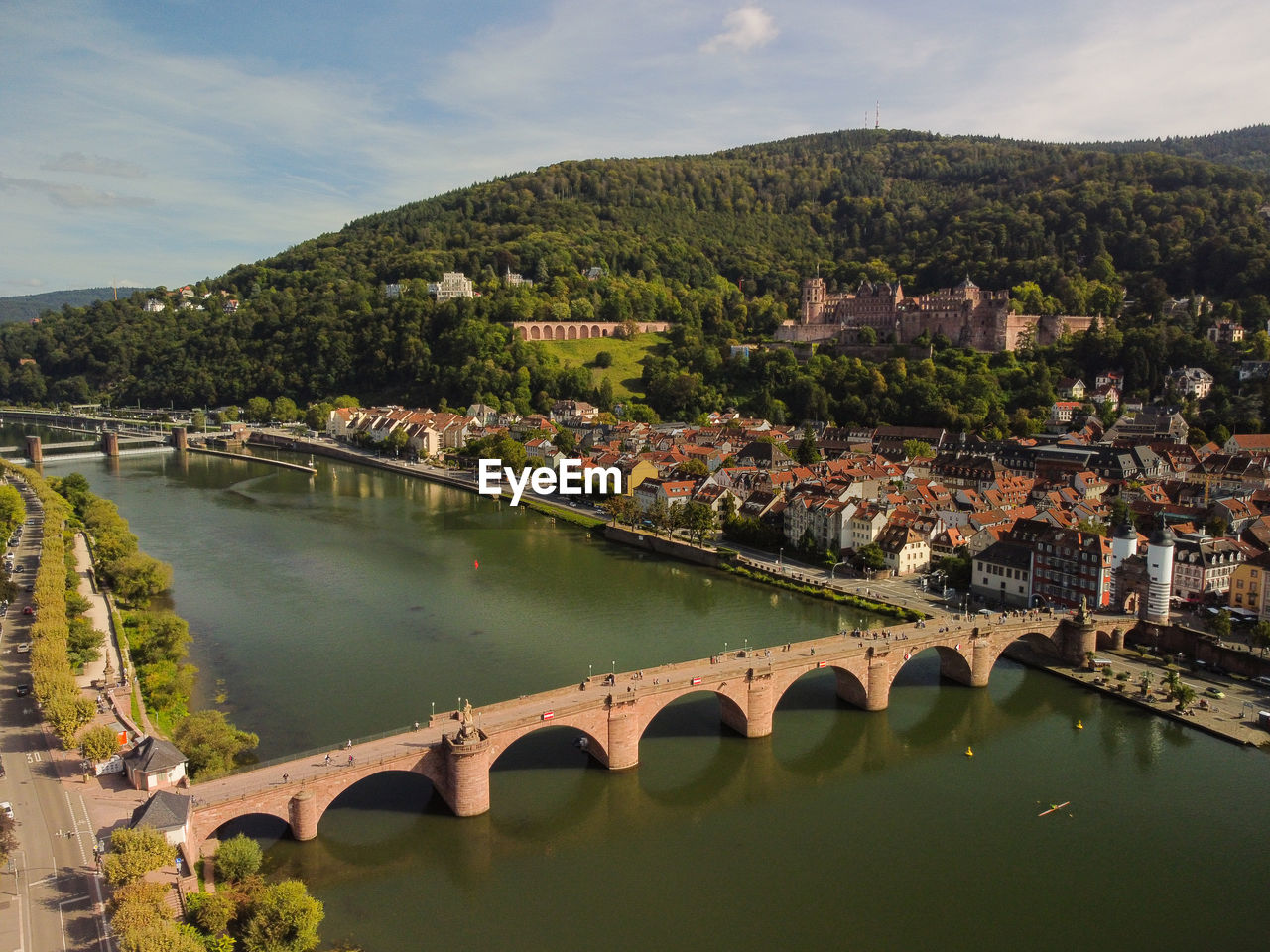 Heidelberg skyline aerial view from above skyline aerial view of old town river