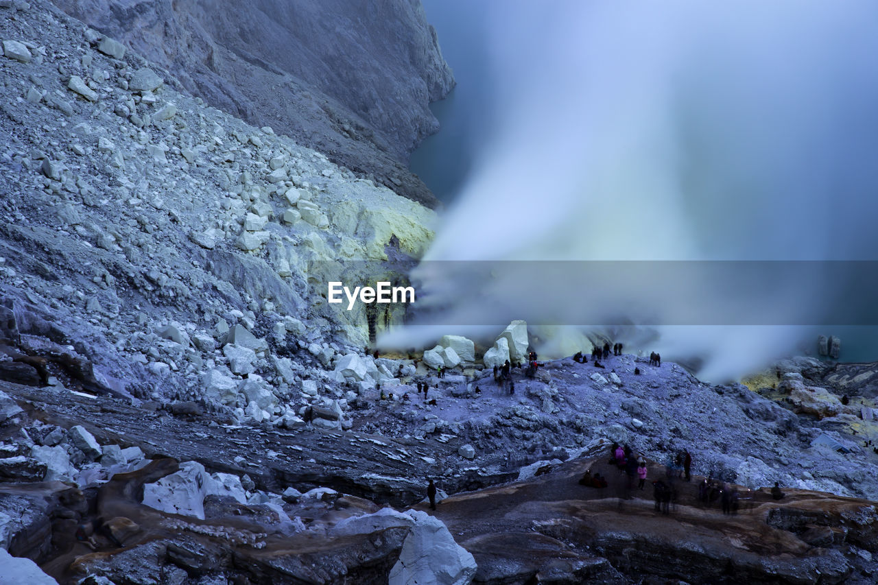 People on at sulfur mine