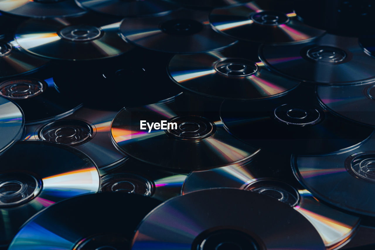 Full frame shot of compact discs 
