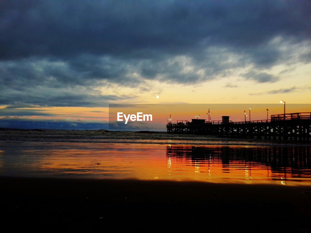 Silhouette of buildings at sunset