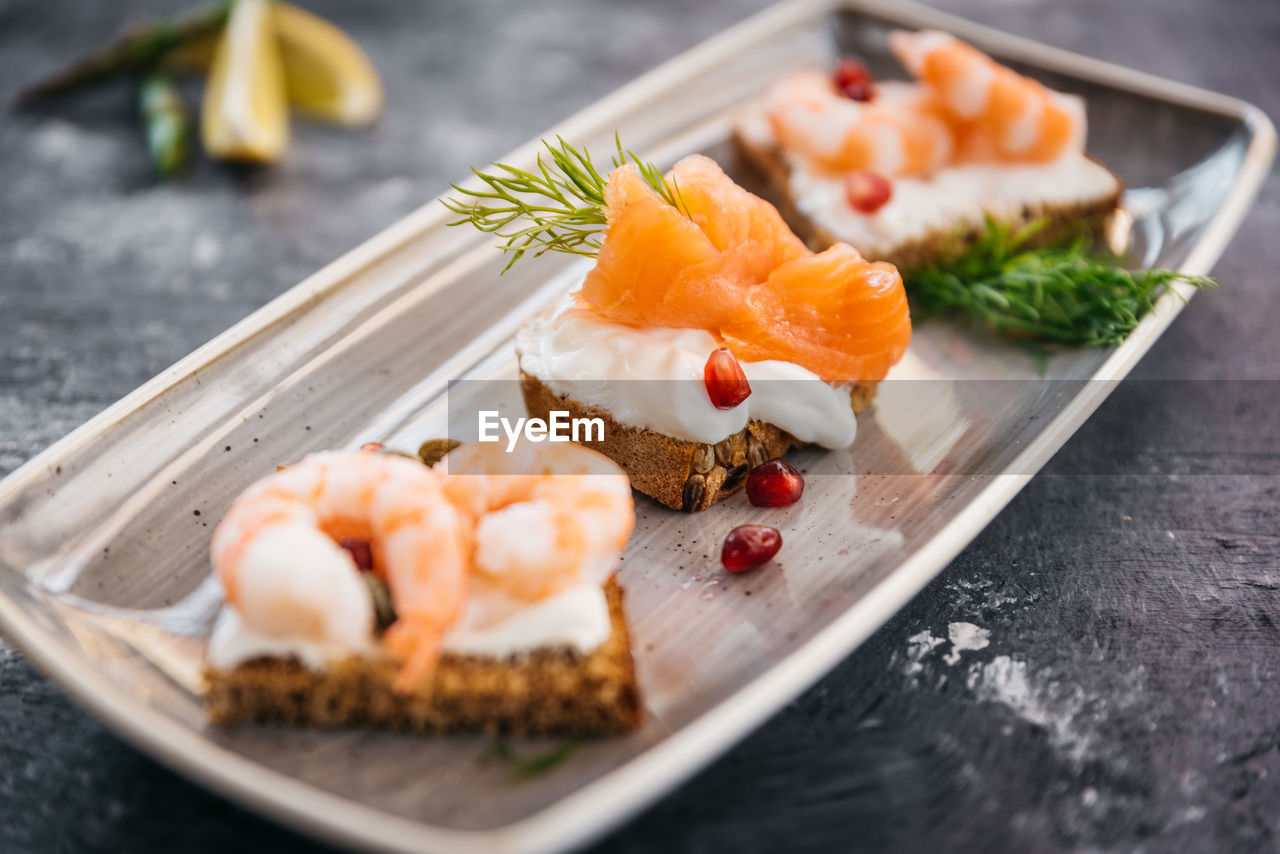 close-up of food in plate on table