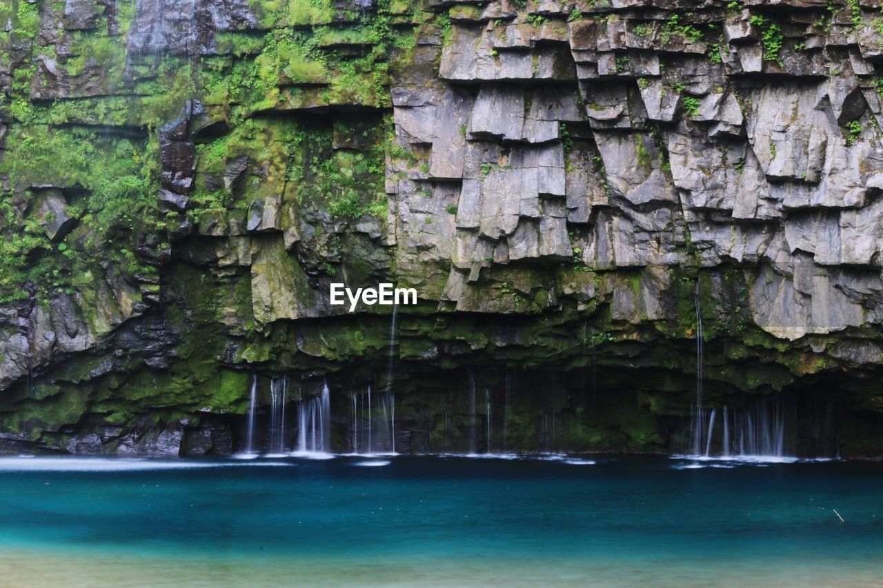 Scenic view of waterfall