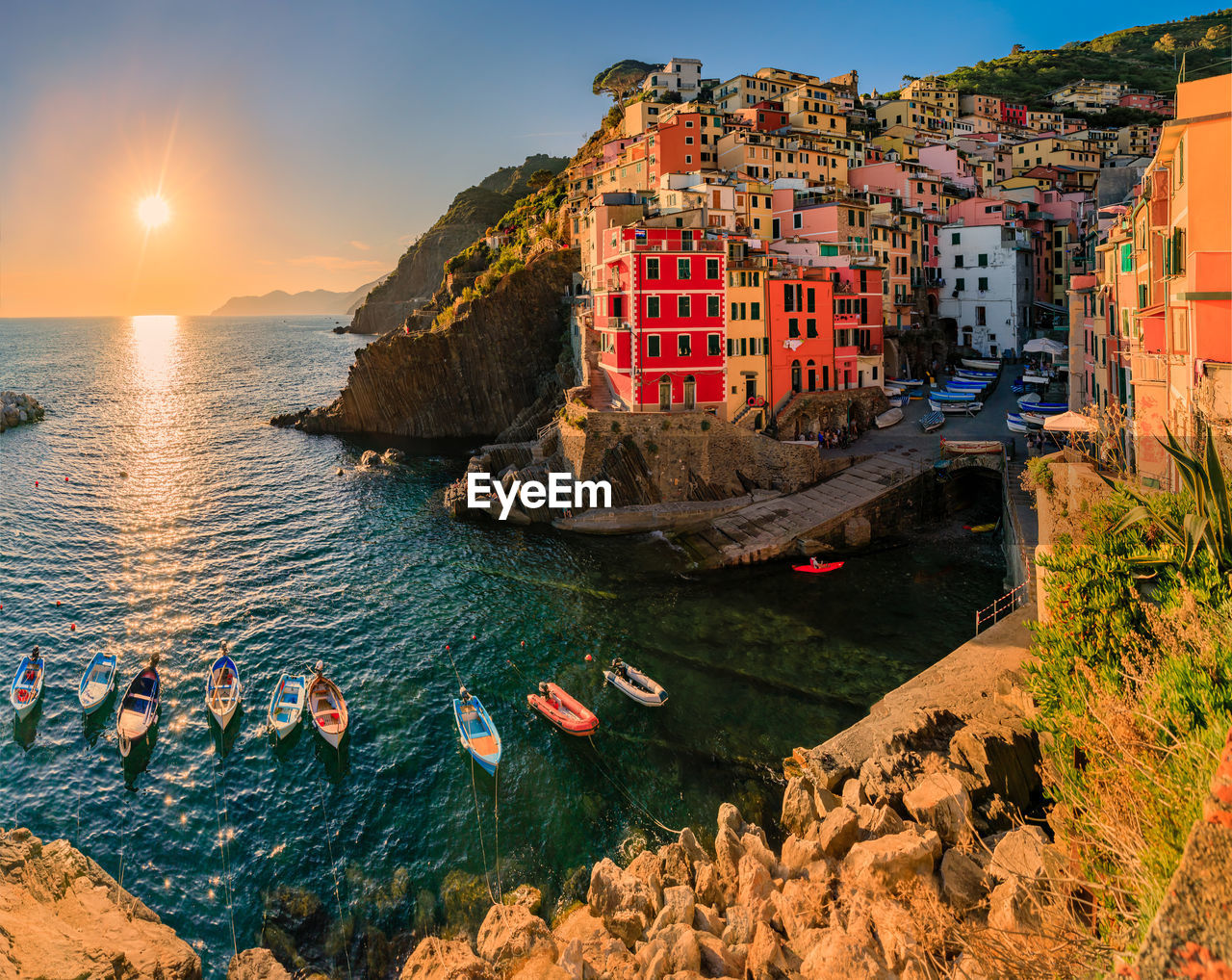 scenic view of sea against sky at sunset