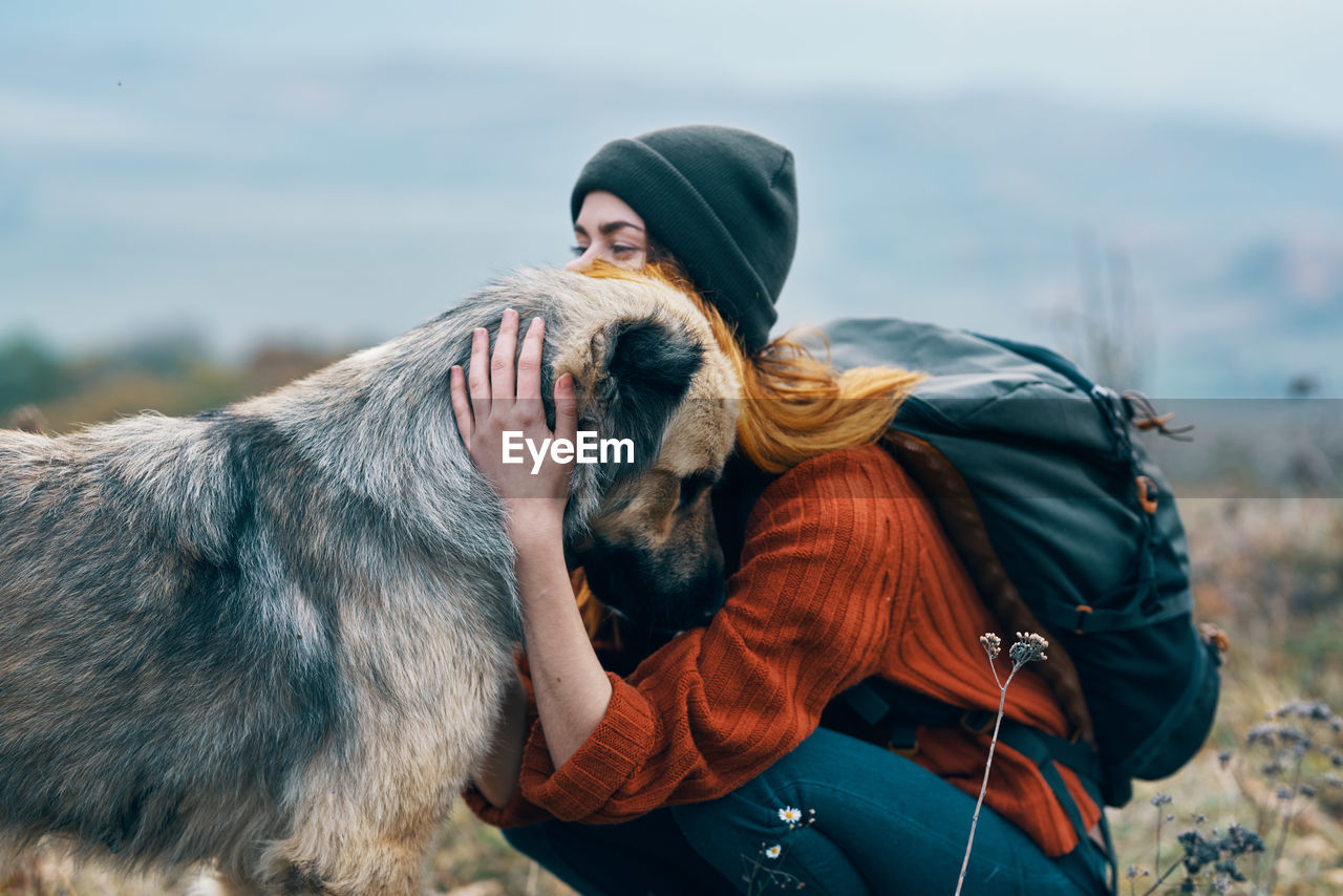 WOMAN WITH DOG