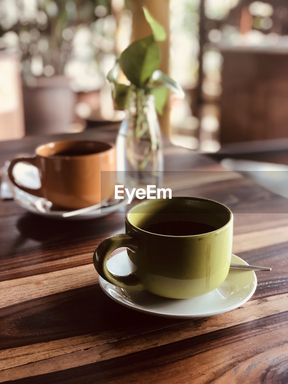 Coffee cup on table