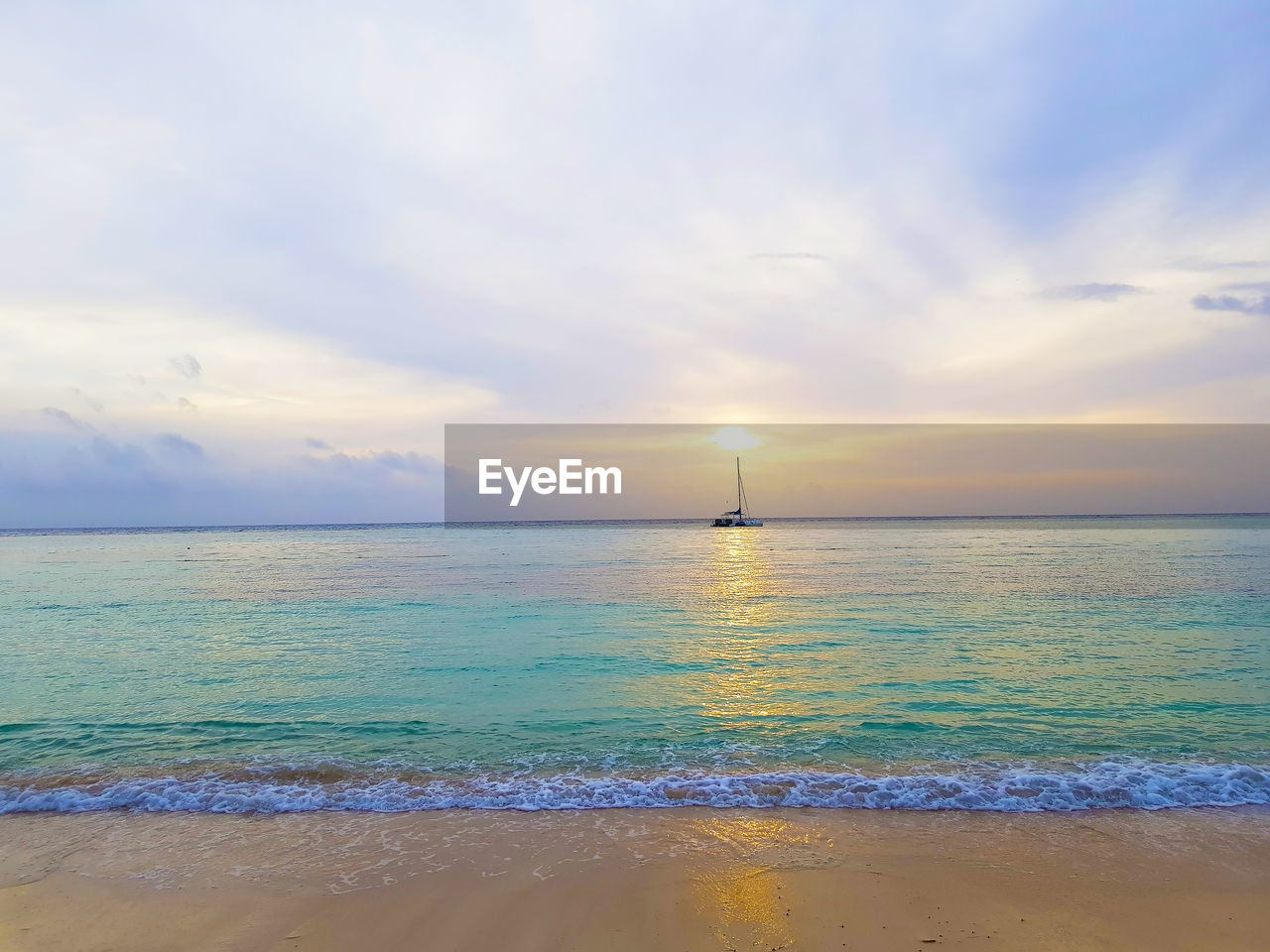 SCENIC VIEW OF SEA DURING SUNSET