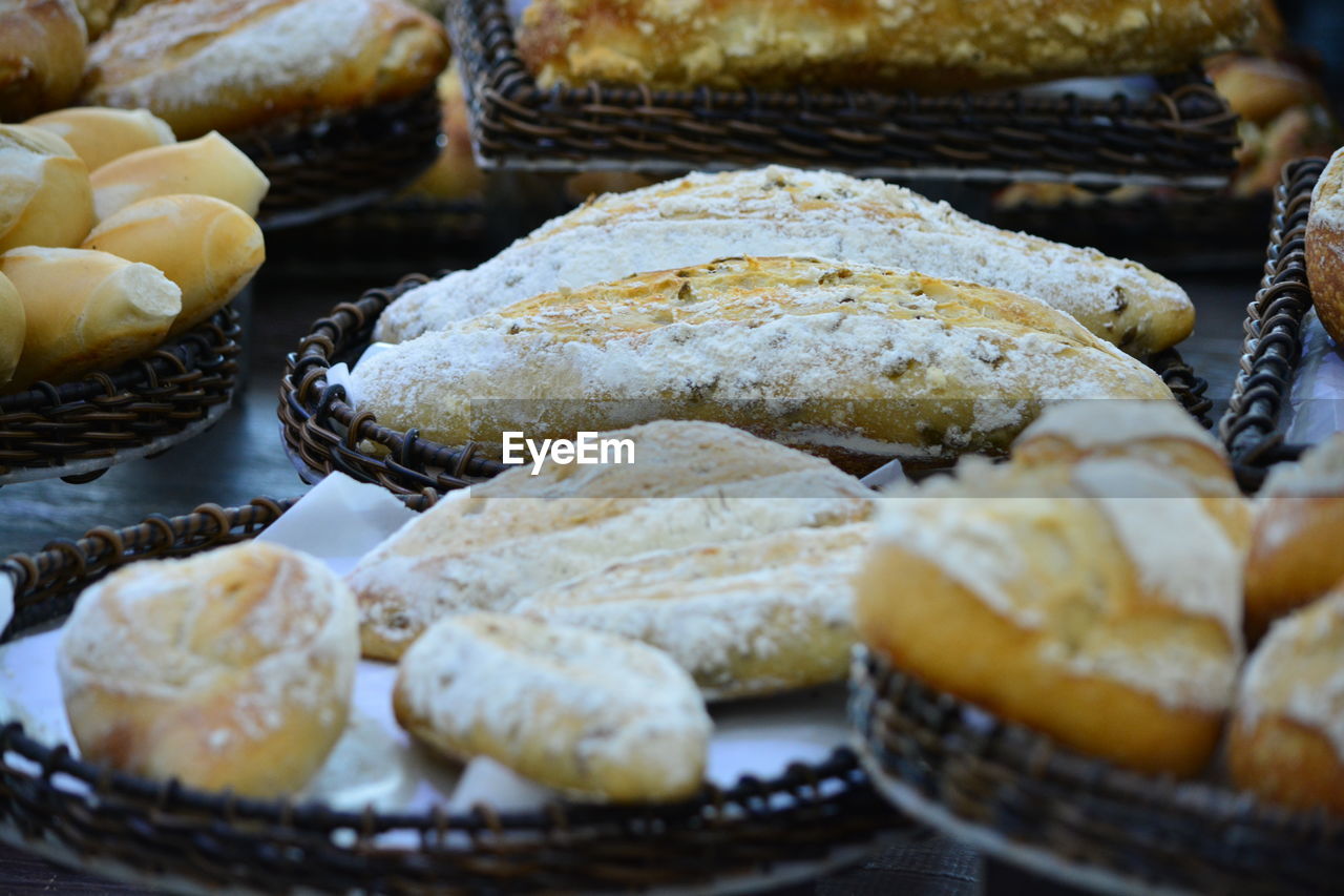 Close-up of bread for sale