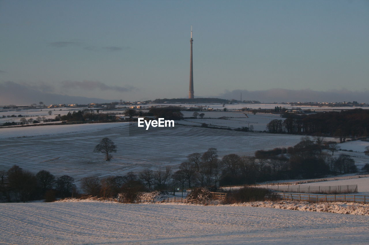 Scenic view of snow covered landscape