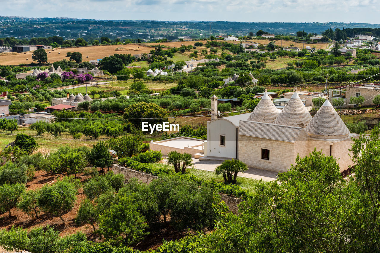 Locorotondo and the itria valley. between white houses and trulli. puglia, italy