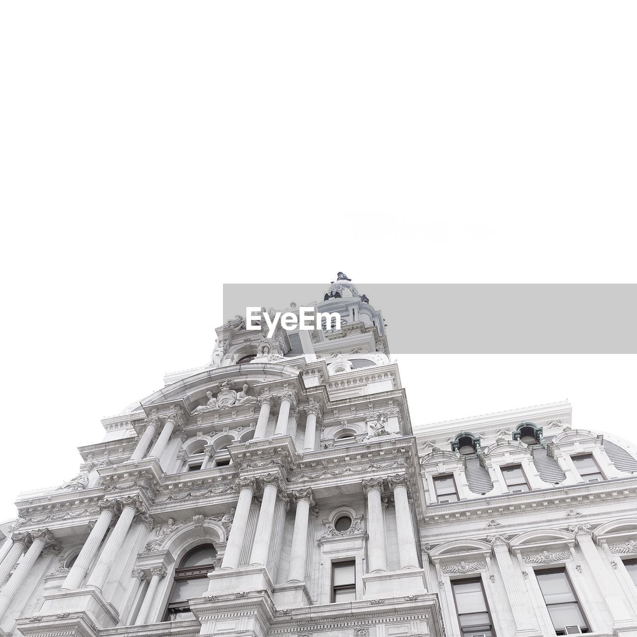 Directly below shot of philadelphia city hall